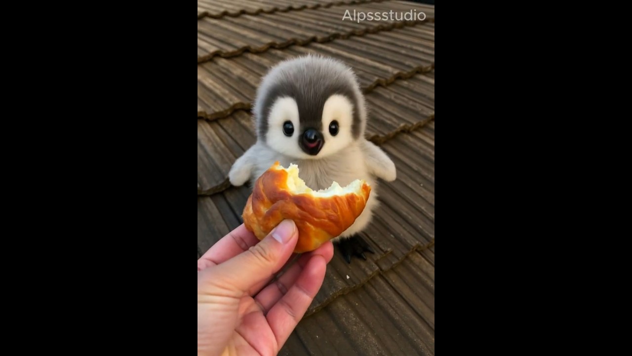 He loves sweets! 😋🍰 #penguin #cute #cuteanimals #trending #ai #adorable #fluffy #pets #cake #sweet