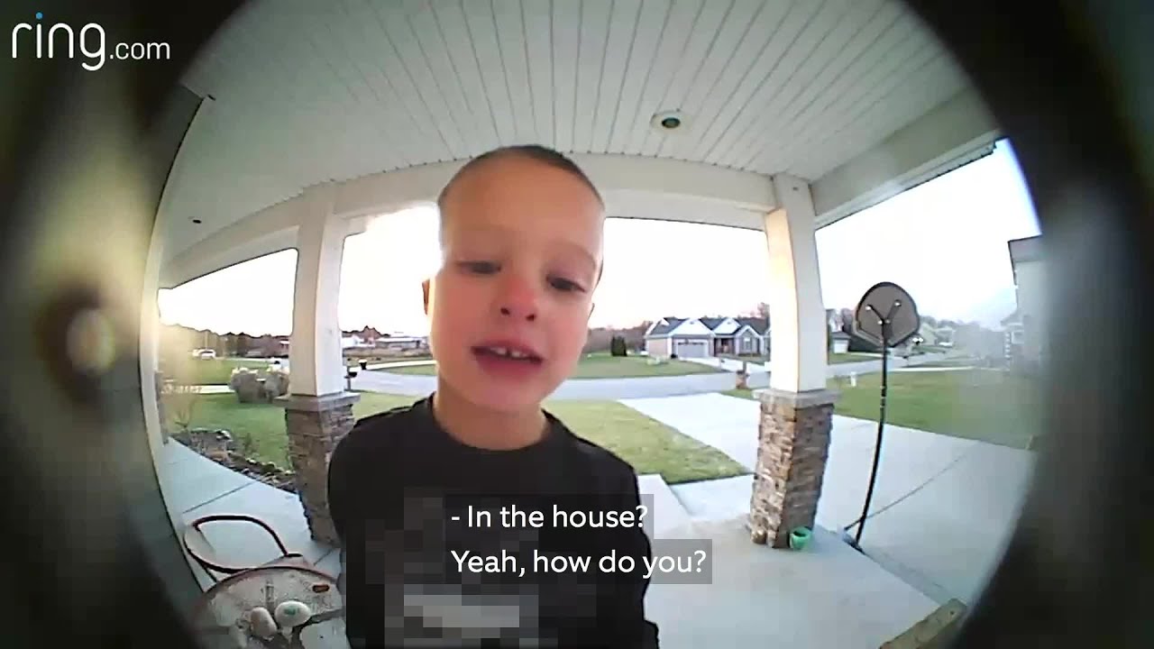 Boy uses Ring Doorbell to call dad