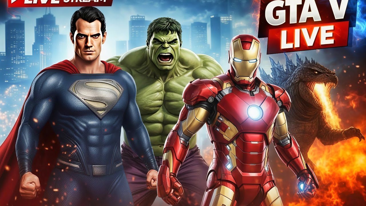 GTA V FIGHT WITH SUPERHEROS