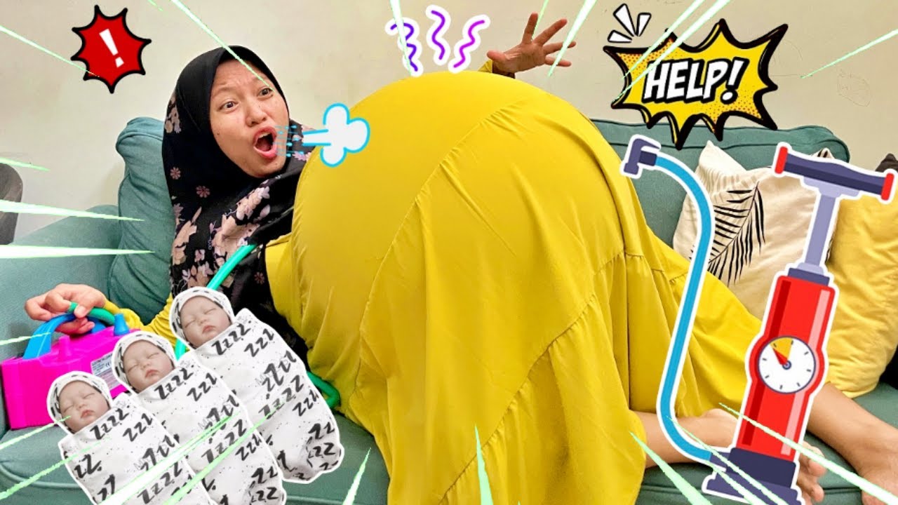 GAWAT‼️MAMA POMPA BALON  DALAM BAJU💢TIBA2 KONTRAKSI MELAHIRKAN BAYI  KEMBAR 3 || DRAMATIS