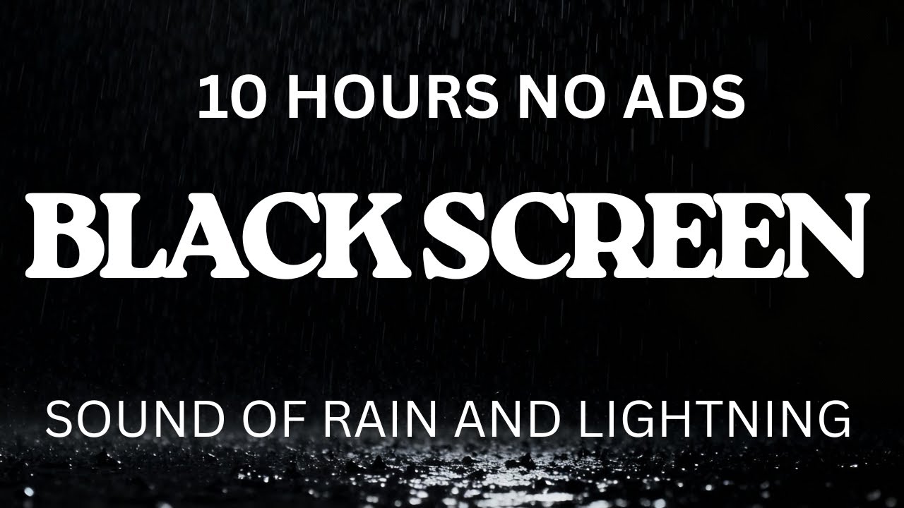 10 Hour of Natural Rain Sounds for Sleeping All Night | Black Screen