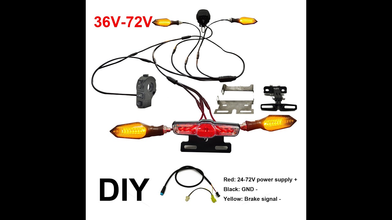 EBKE 693426 ebike Headlight, Rear light, turn signal, brake light and horn conversion kit 36v ~72V