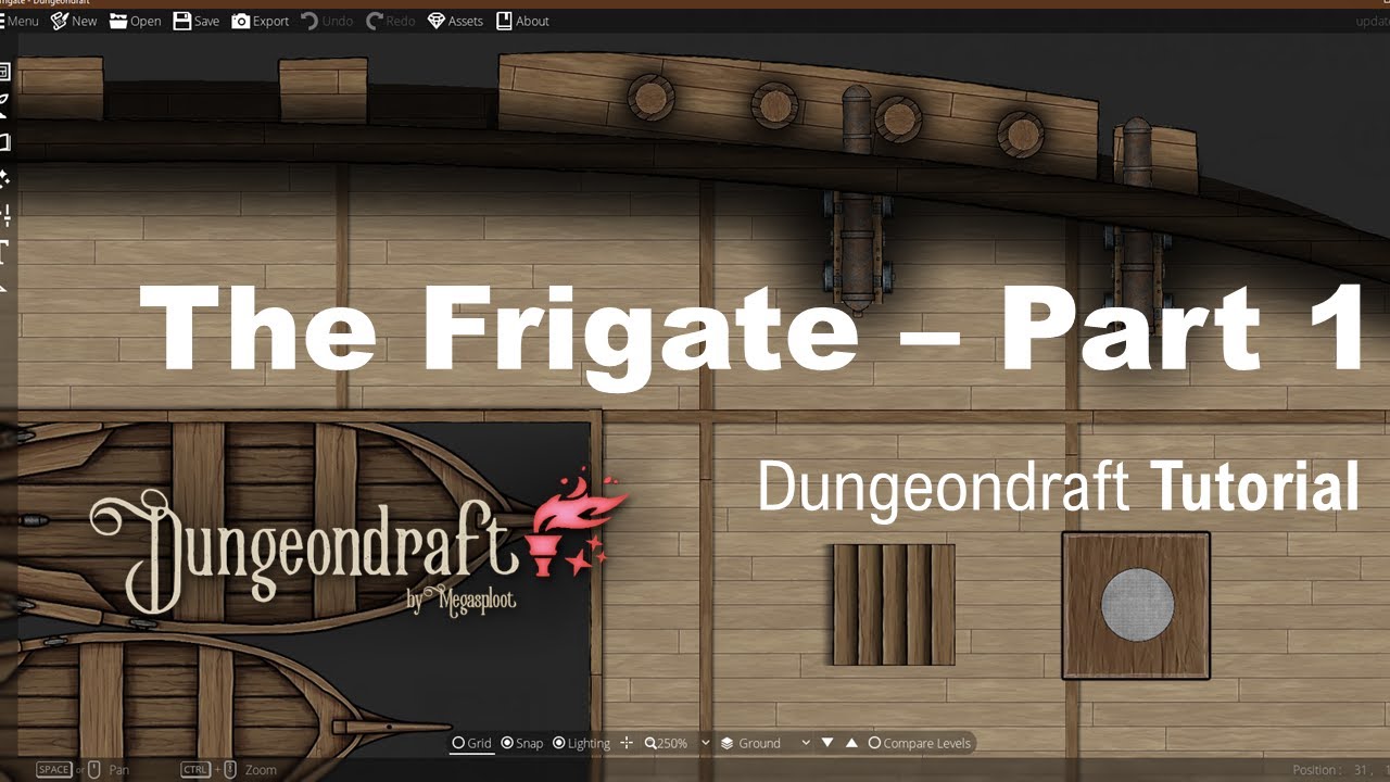 Dungeondraft Advanced Tutorial - Building a Frigate Part 1 of 2. Design approach to a sailing map