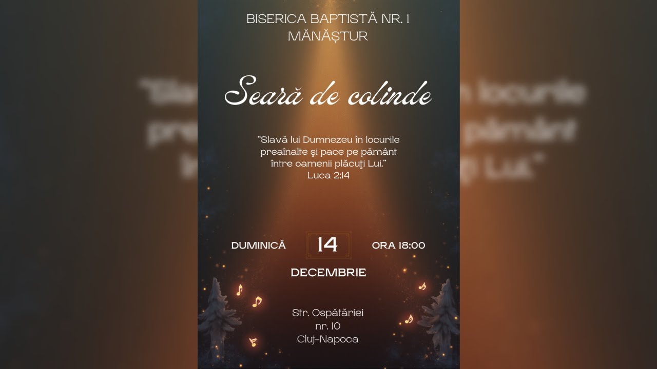 Seară de colinde - Biserica Baptistă Mănăștur