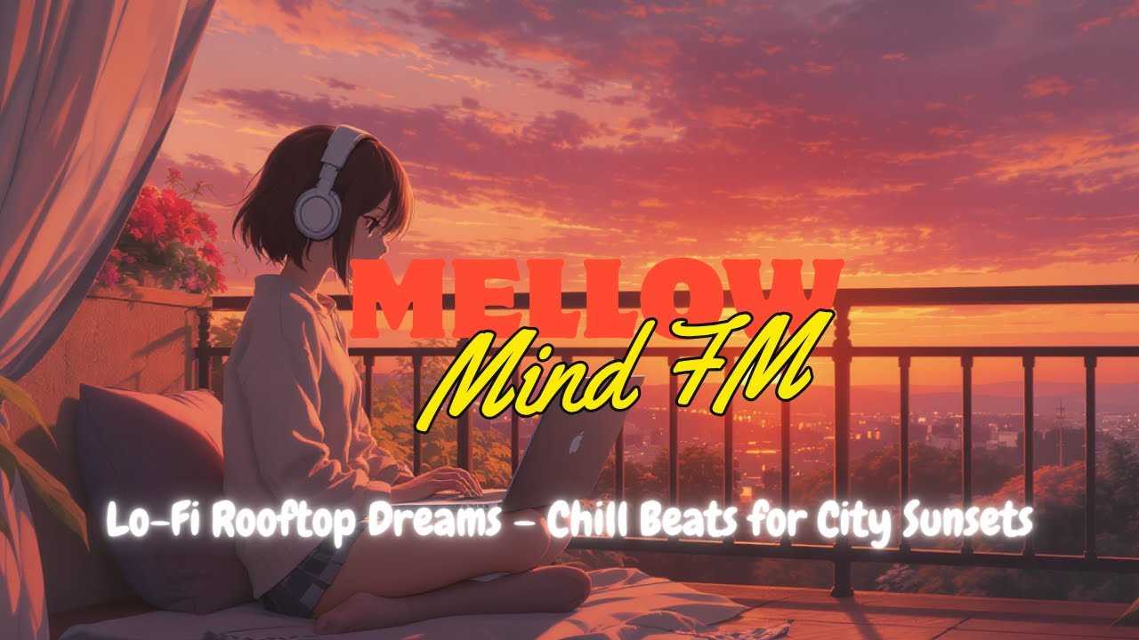 Mellow Mind FM: Lofi Rooftop Dreams - Chill Beats for City Sunset 🌇