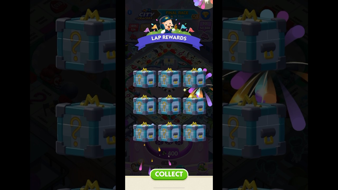 Monopoly Go | 34 LAP REWARDS | CITY RACERS PARTNERS @monopolygo #monopolygo