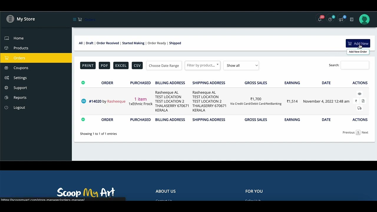 How to Create Manual Order