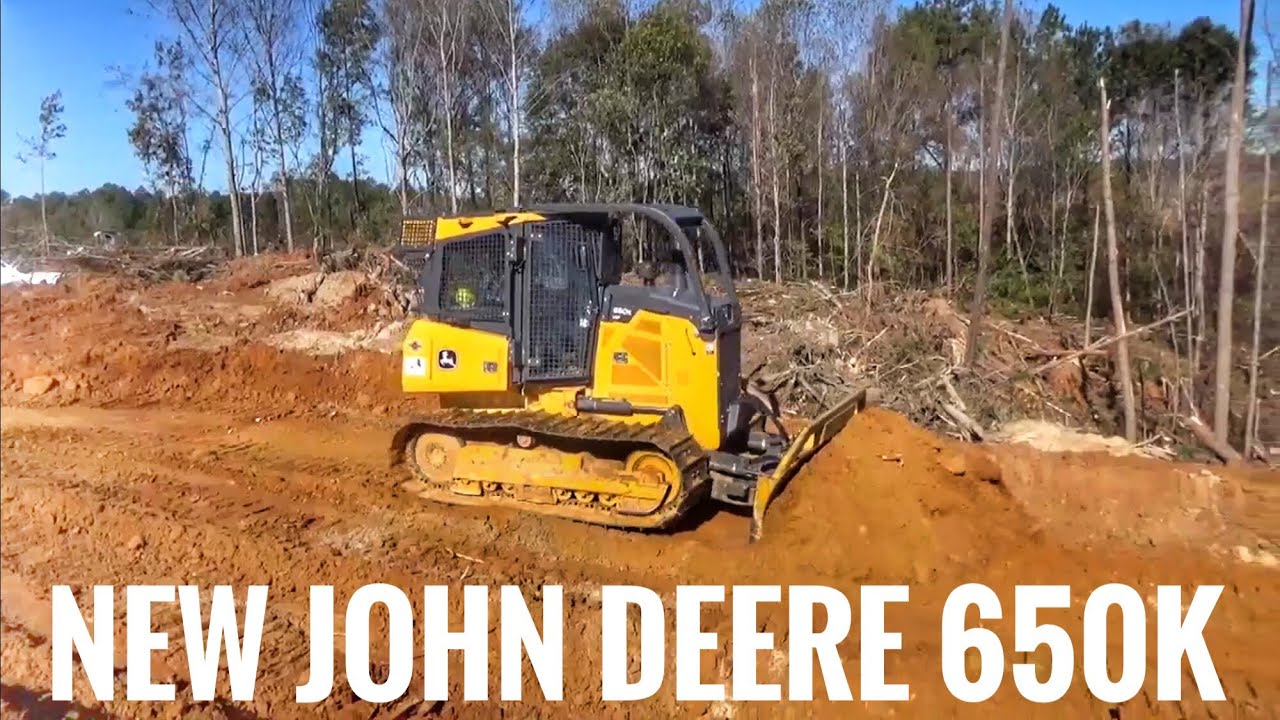 John Deere 650k dozer building a logging road
