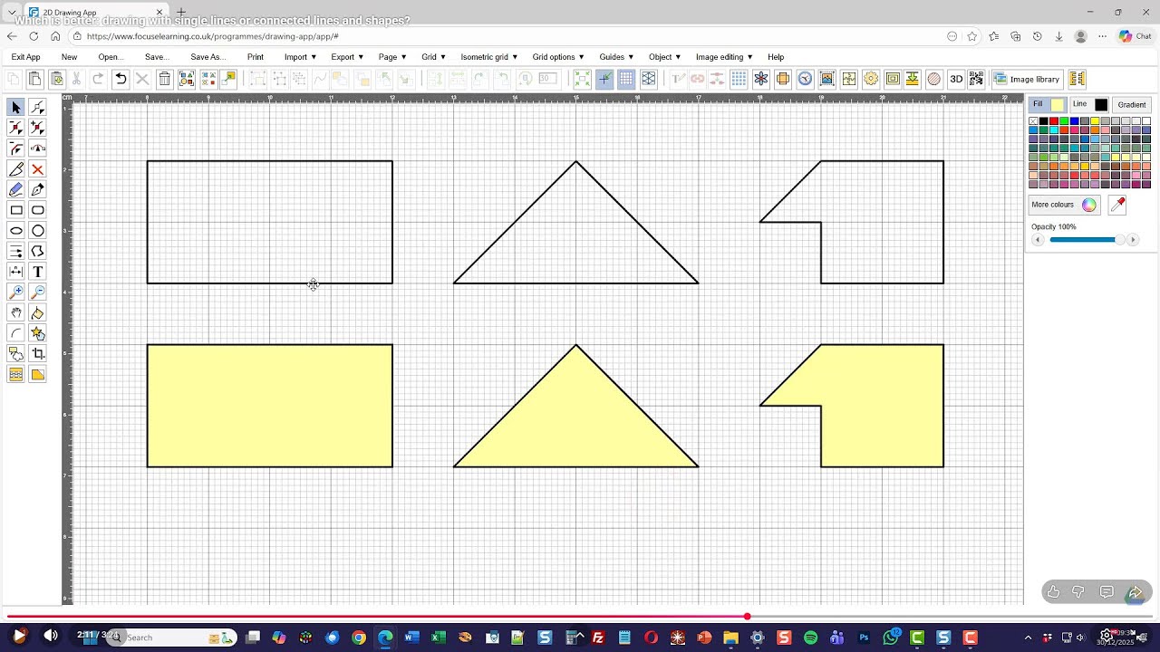 Which approach is better: drawing with single lines, or using connected lines and shapes?