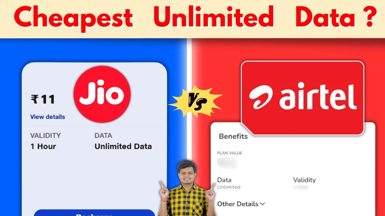 REAL Difference Between Airtel 11 and Jio 11 Unlimited Data Plan !