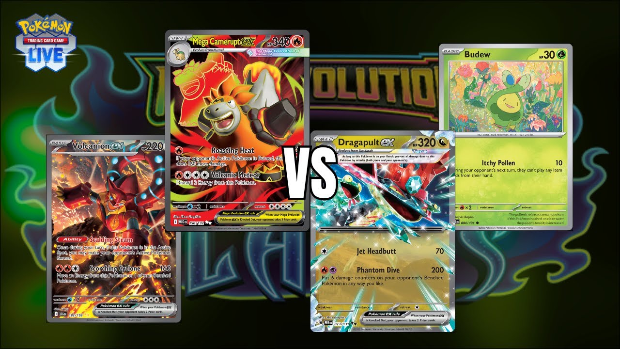 Mega Camerupt ex VS. Dragapult ex (AGAIN again) - Dec (PTCGL: Mega Evolution - Phantasmal Flames)