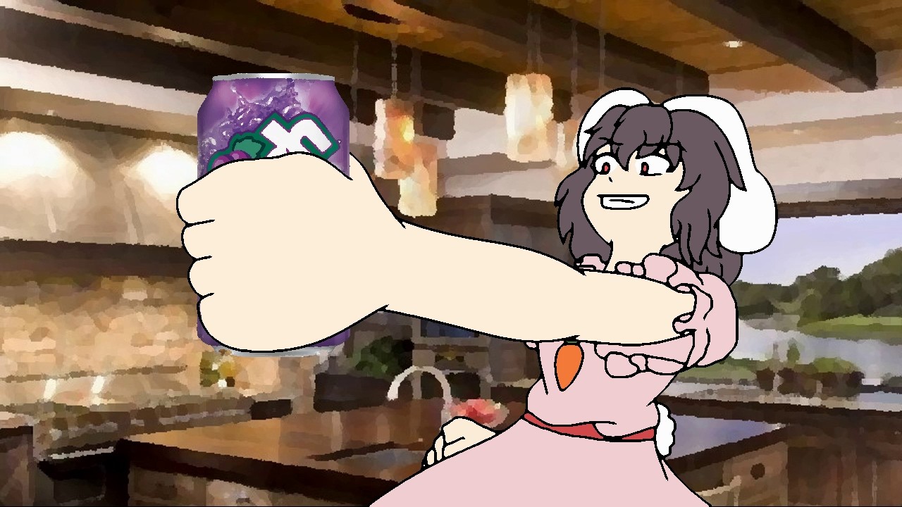 Touhou | Tewi pranks Reisen with the ol' fashion shaking-can-of-soda gag