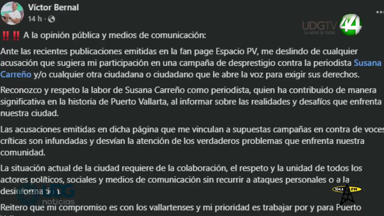 Se deslinda Gobierno de Luis Munguía de 