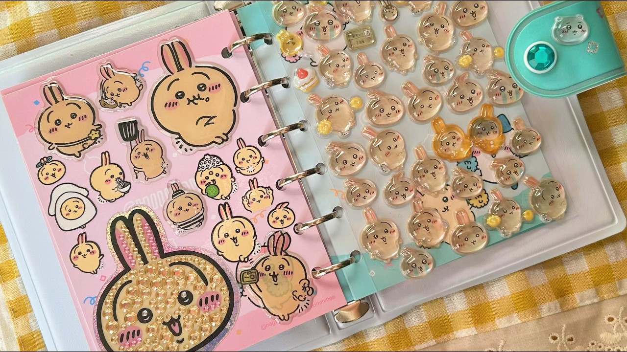 ちいかわシール帳｜うさぎだらけのページを作る8分間 🐰💛【作業動画】