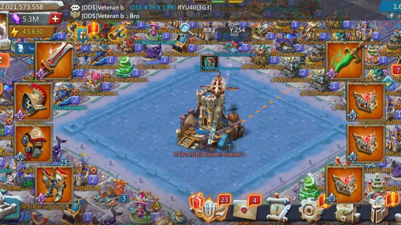 Lords mobile - fighting titan accounts in chaos arena!