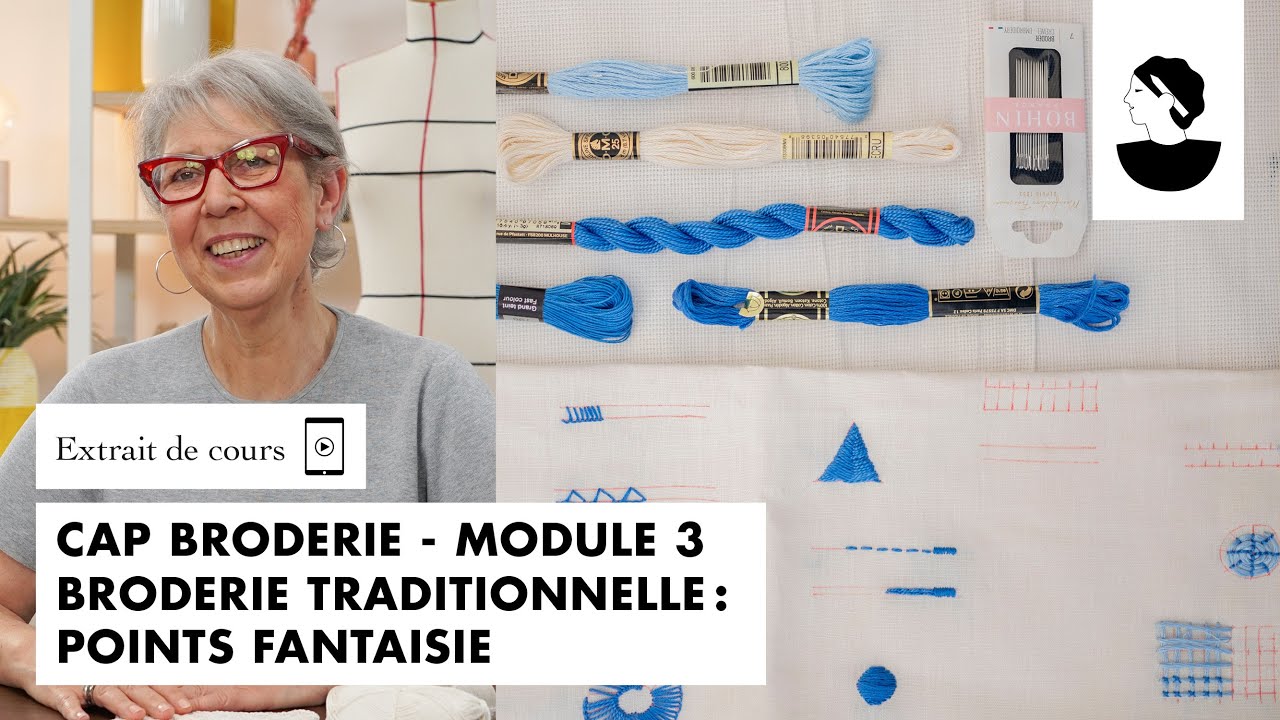 Broder le point de gerbe - CAP Broderie | Module 3 - Broderie traditionnelle: les points fantaisie