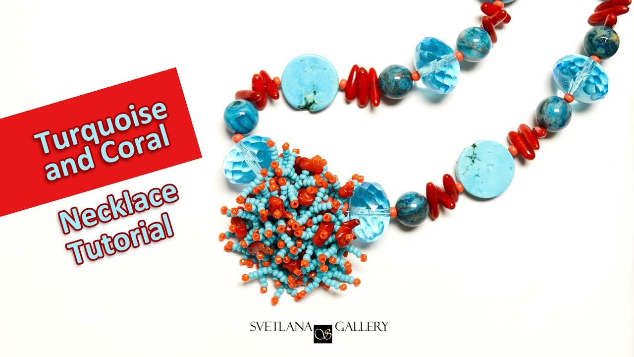 Beaded Coral Turquoise Necklace Tutorial