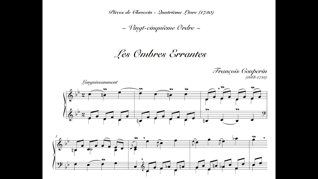 Couperin - Les Ombres Errantes - Piano - Partition