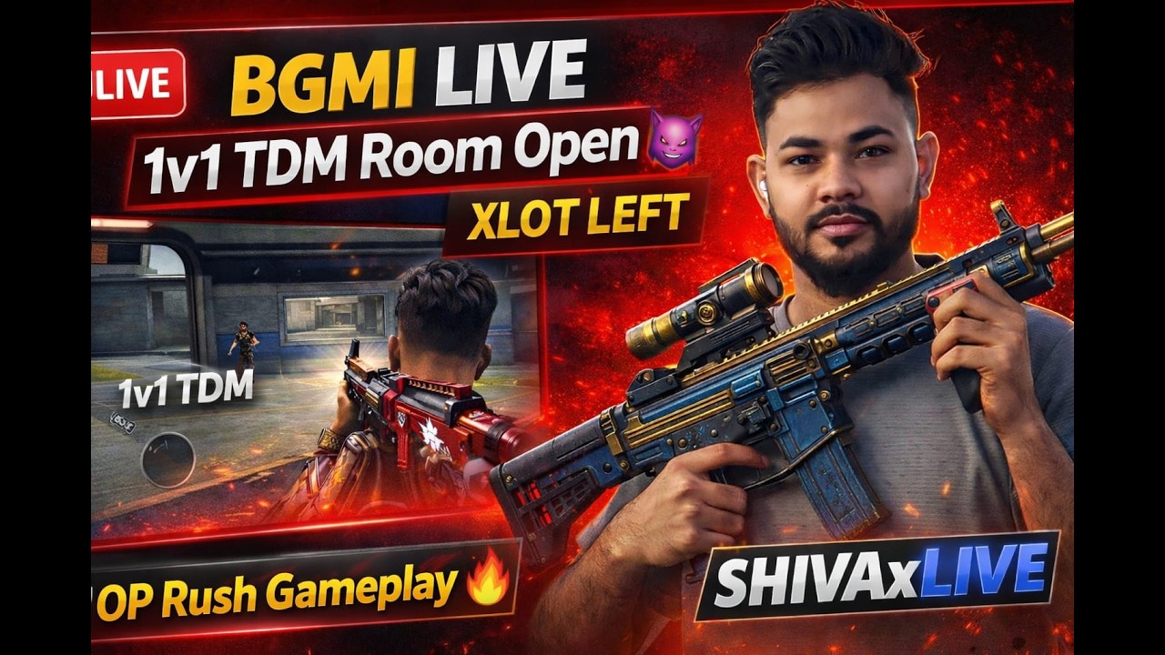 🔴 BGMI LIVE | 1v1 TDM Room Open 😈 XLOT LEFT | OP Rush Gameplay 🔥 | SHIVAxLIVE