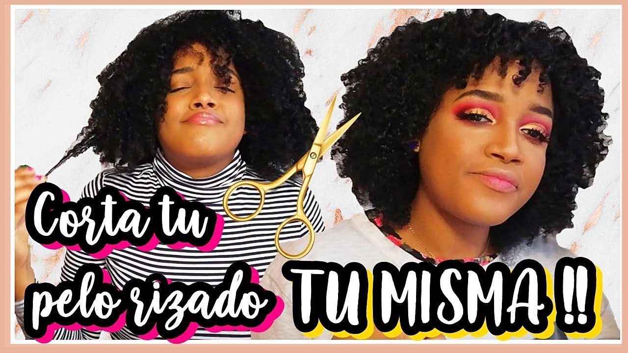 CÓMO CORTAR: Una pollina/Flequillo AFRO/RIZAD@ Y Como cortar un afro en CAPAS ♡  | Andreina Cristal