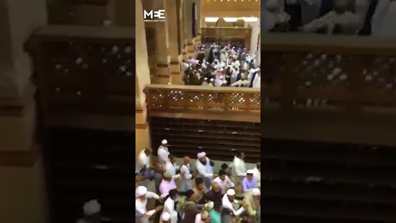 The moment Muslim worshippers entered the doors of the Prophet's mosque in Medina