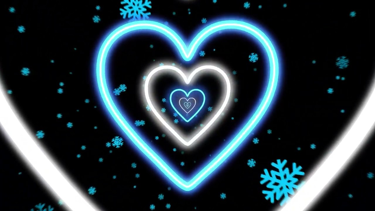 Winter Heart Glow | Neon Tunnel Motion Graphics Loop