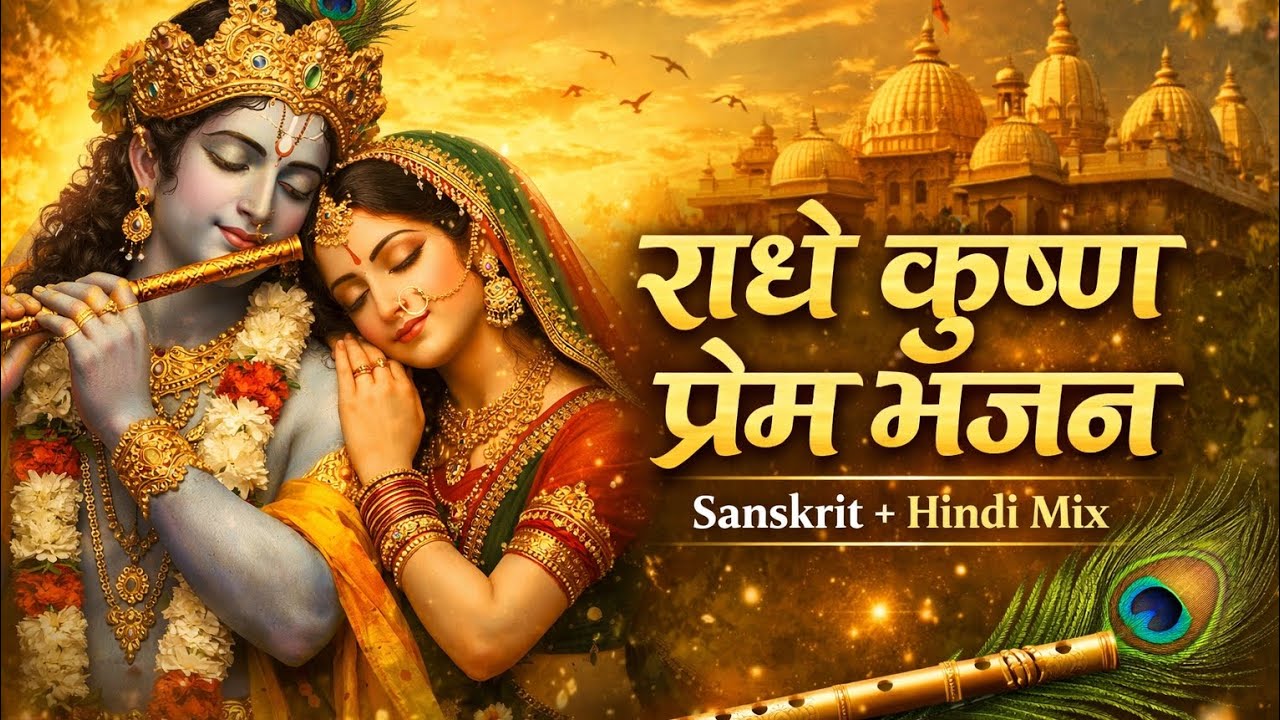 Radha Krishna Prem Bhajan 🦚 | Sanskrit + Hindi Mix | Vrindavan Love Bhakti Song dipeshstudio b9z