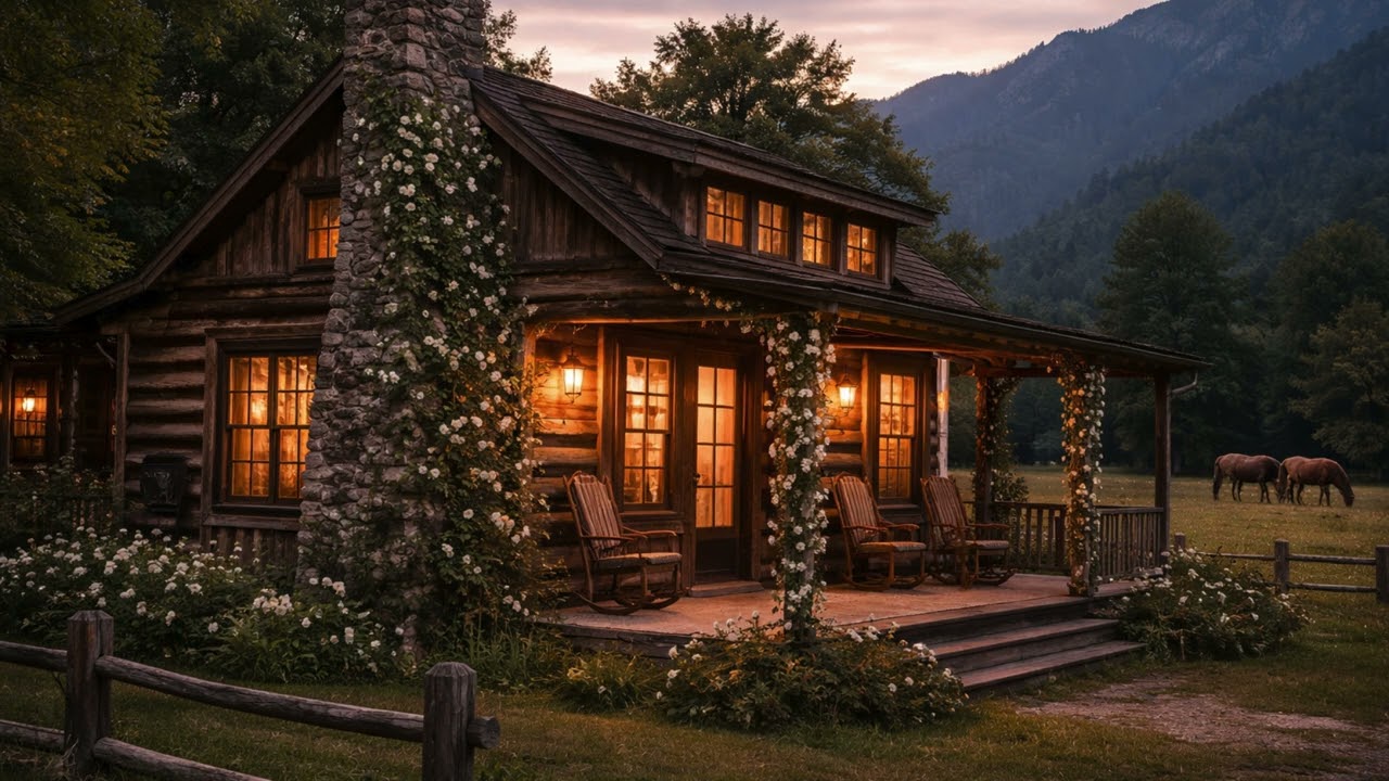 Appalachian Hills & Hollers🏡  Cozy Rustic Appalachian Cabin at Dusk Ambience