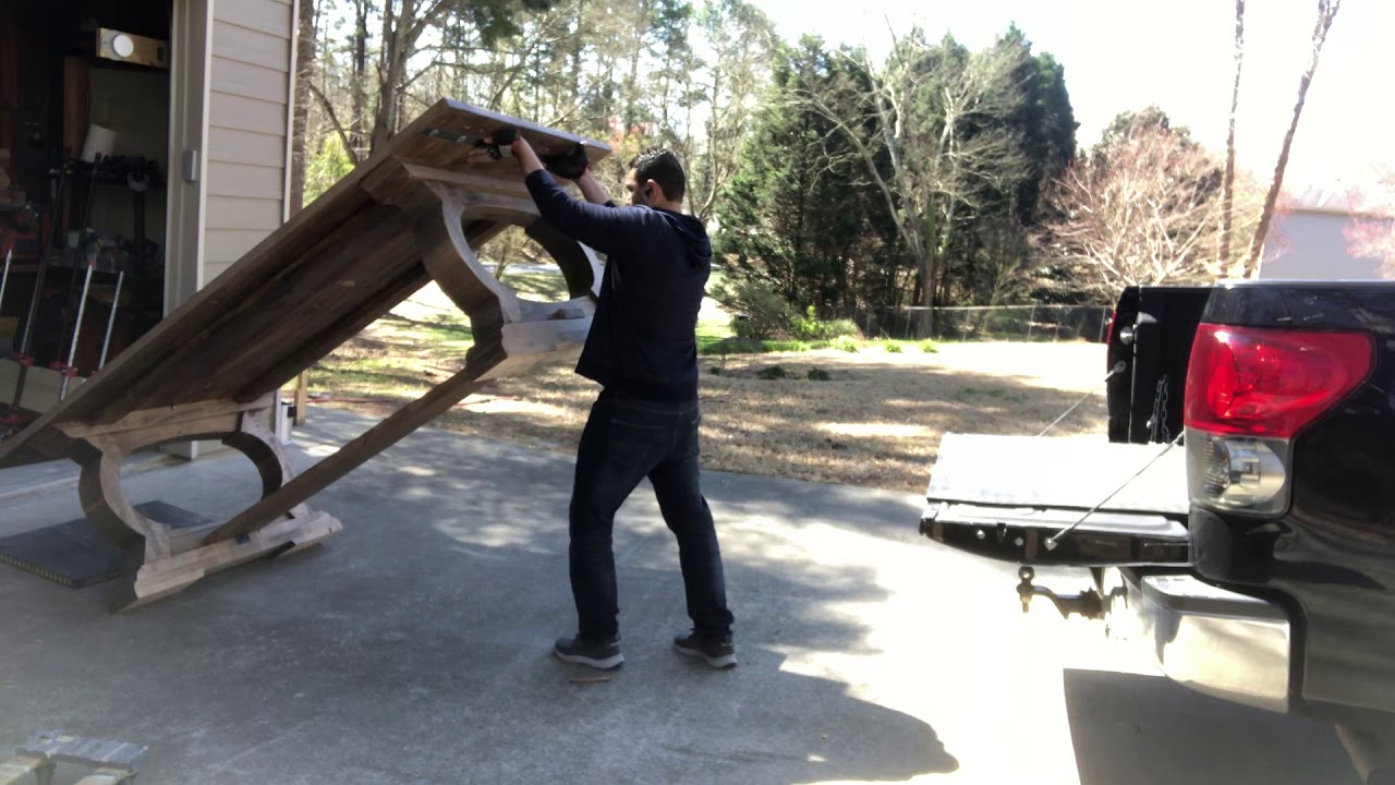 How to load a 400 lbs table by yourself!!