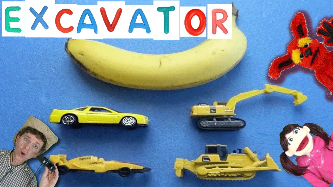 Learning Yellow Color with Cars, Trucks | First Words 8 EXCAVATOR | Learn English Kids Matt VS Truck