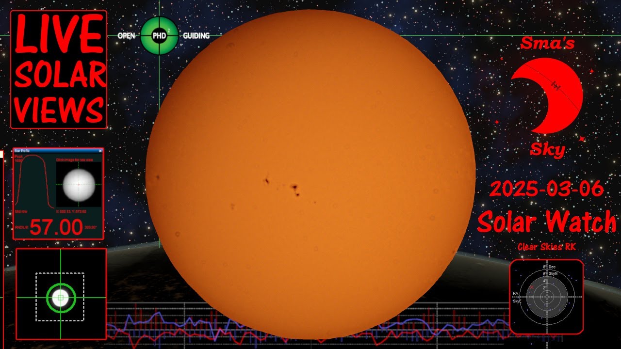 🌞See the Sun through my telescope Live! 🌞| Solar Watch 2025-03-06
