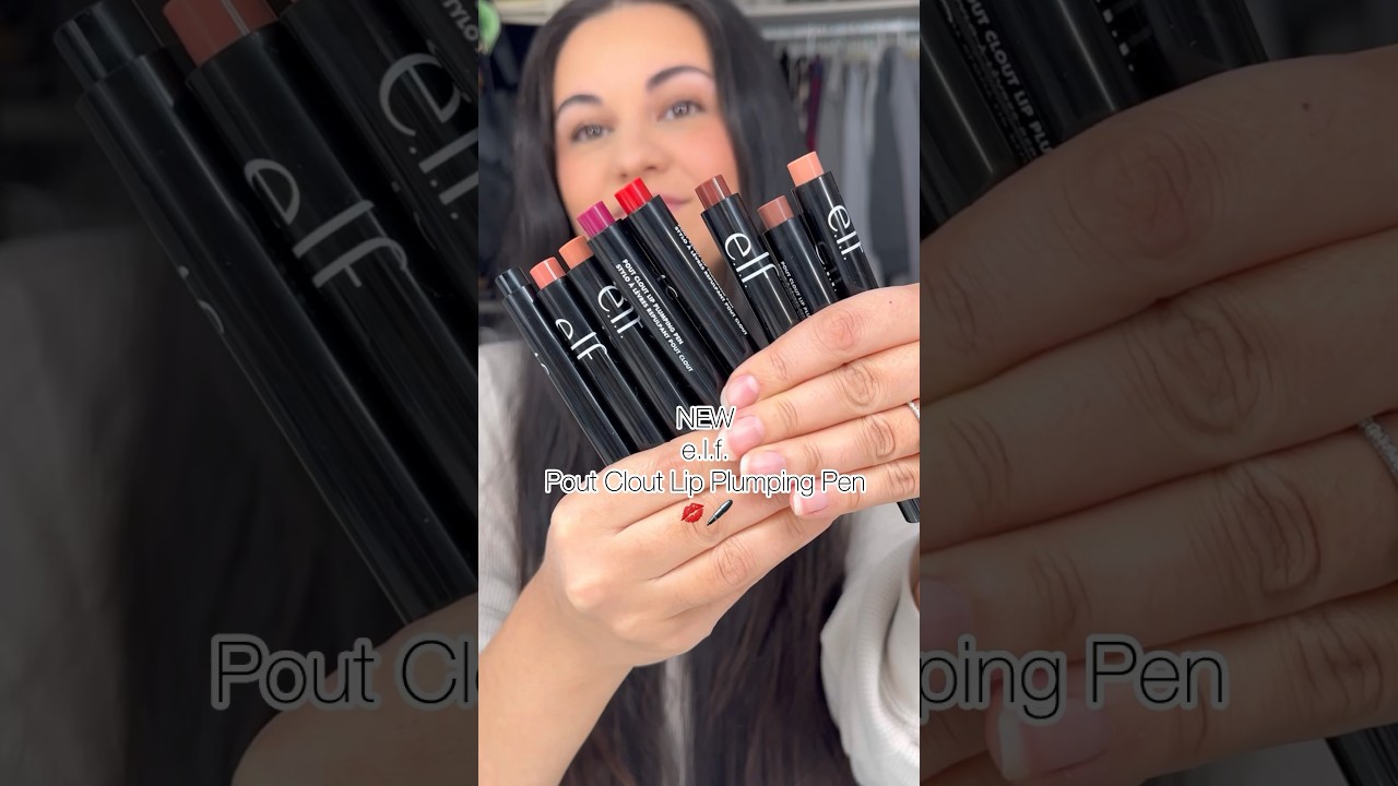Trying the NEW #elf Pout Clout Lip Plumping Pens 👄 #tryon #swatches #newmakeup #lipgloss #shorts