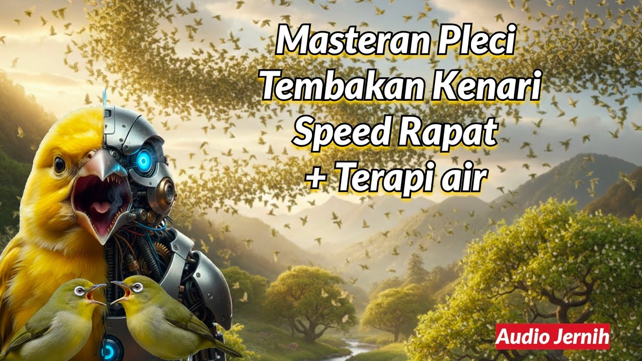 Masteran Pleci Tembakan Kenari Berkelas Paling Disukai Juri Speed Rapat + Terapi Gemercik Air