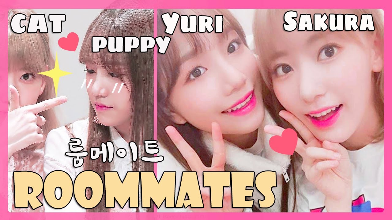 (EN SUB) IZONE - ROOMMATES ❤ SAKURA YURI ♡ Cat and Puppy (DOG 개) 아이즈원 개 アイズワン,