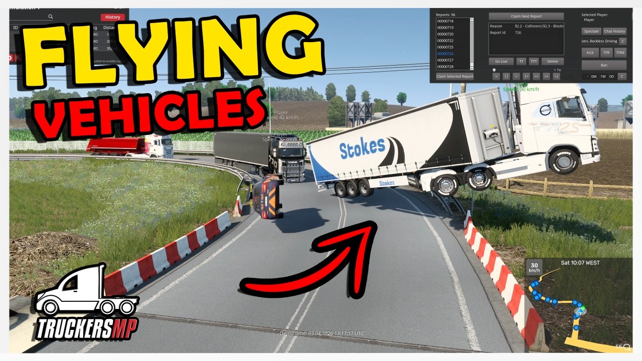 💥 Collisions and Flying Vehicles | TruckersMP