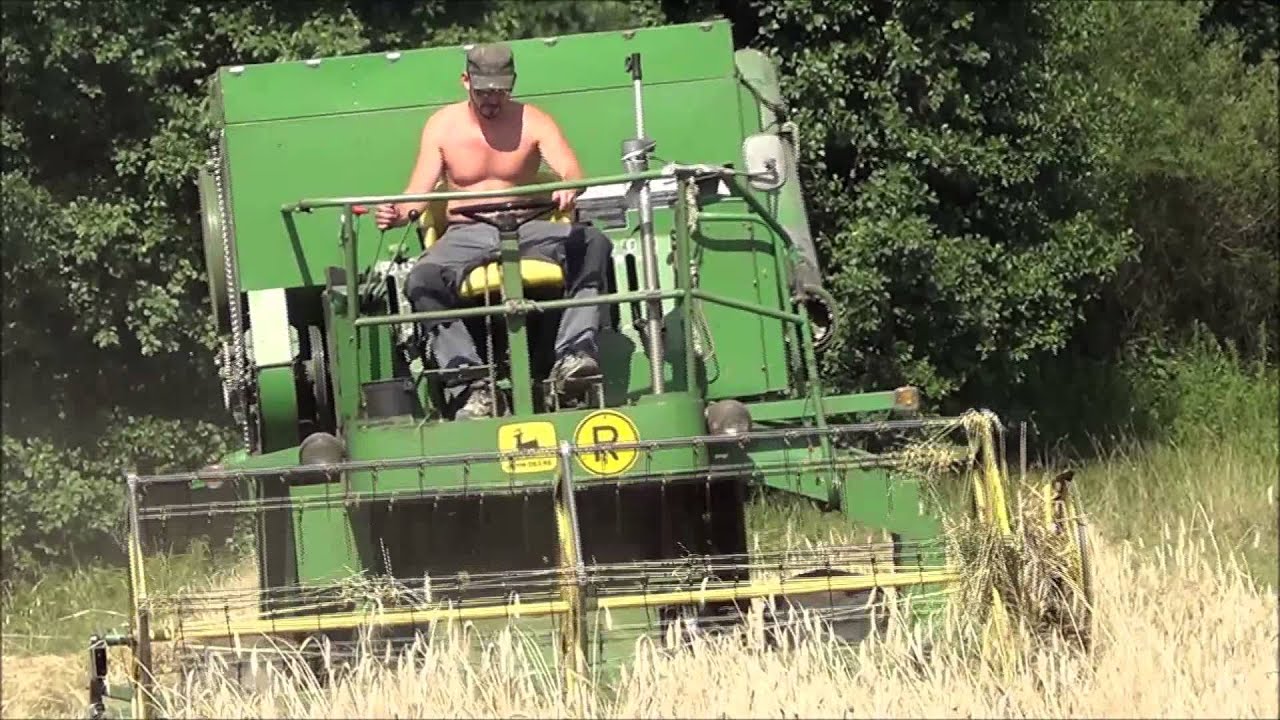 Roggen dreschen 2014 Steyr 30 John Deere 945
