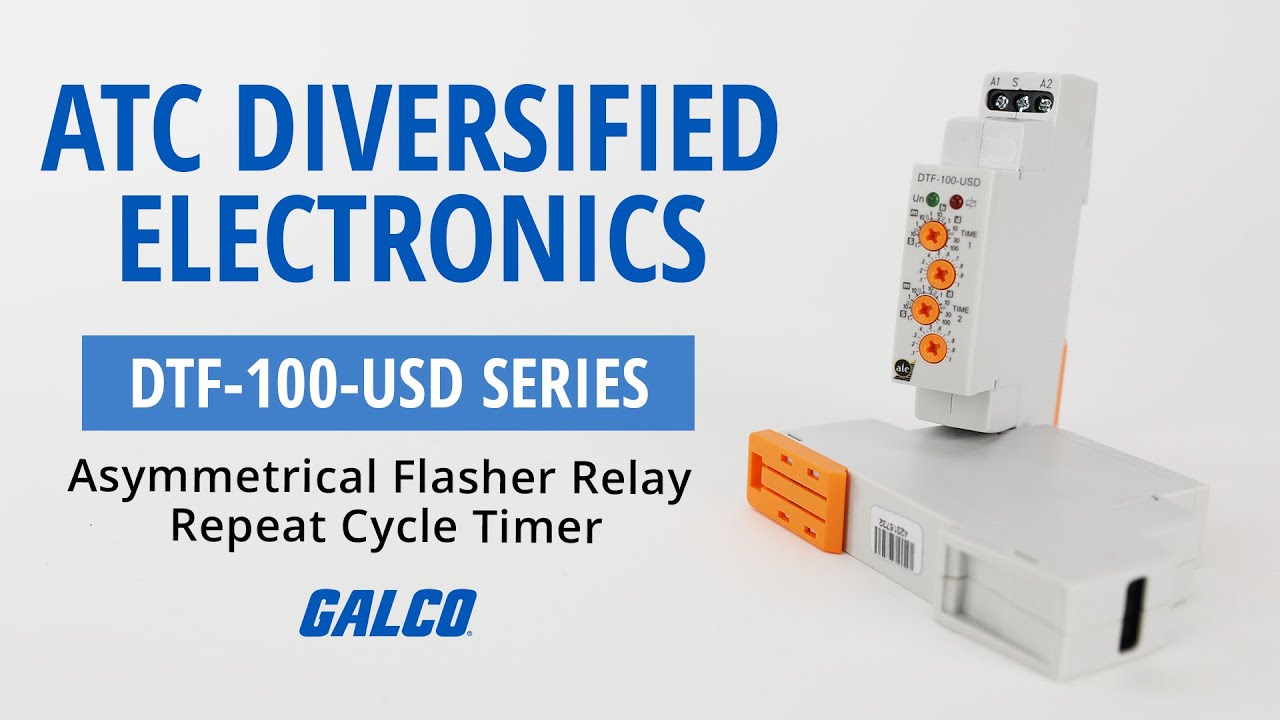 ATC DTF100 USD Series DIN Rail Mount Asymmetric Flasher / Repeat Cycle Timer