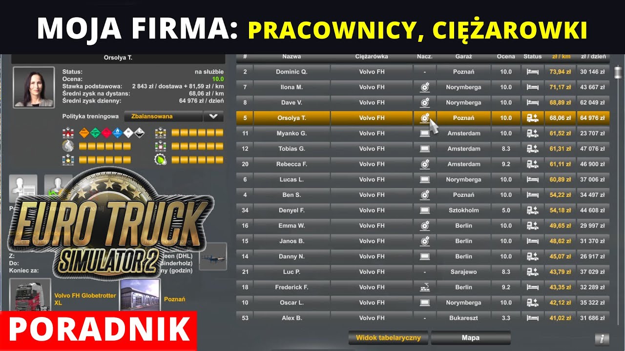 ETS 2 FIRMA. Jak prowadzę firmę - relacja .Nowi pracownicy i ciężarówki Euro Truck Simulator 2
