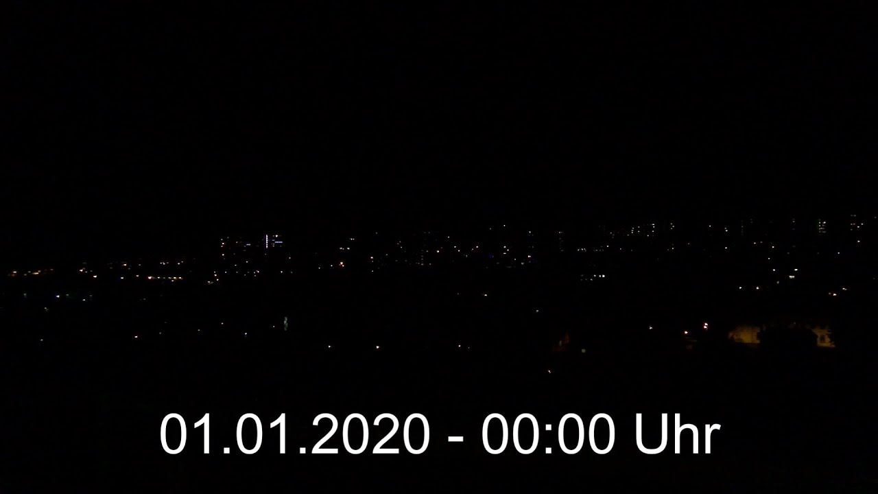 Silvesterfeuerwerk 2019/2020 über dem südlichen Chemnitz