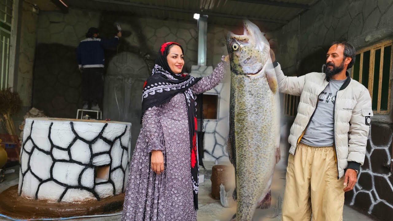 Cooking Traditional Fish and Building a Fire Pit in Nomadic Daily Life 🔥🐟
