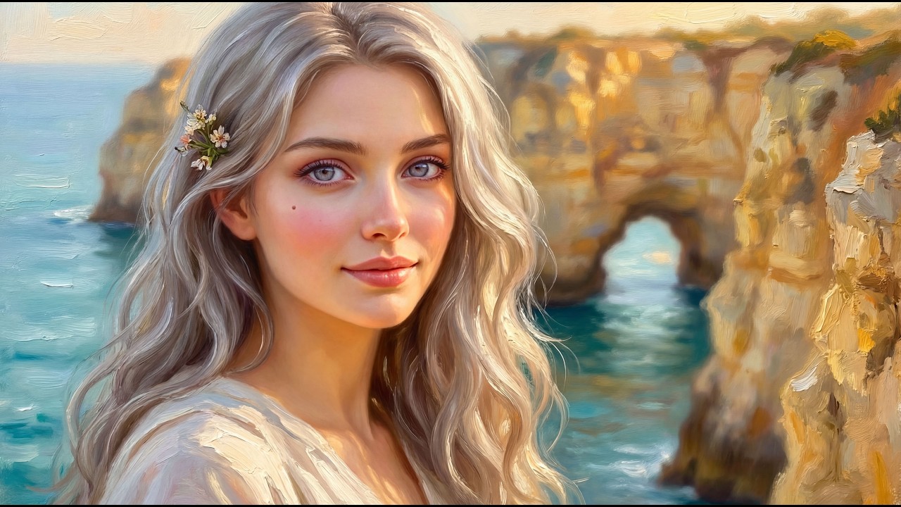 Visual Poems | A Golden Day on the Algarve Coast | Claude Monet | Relaxing Piano Music