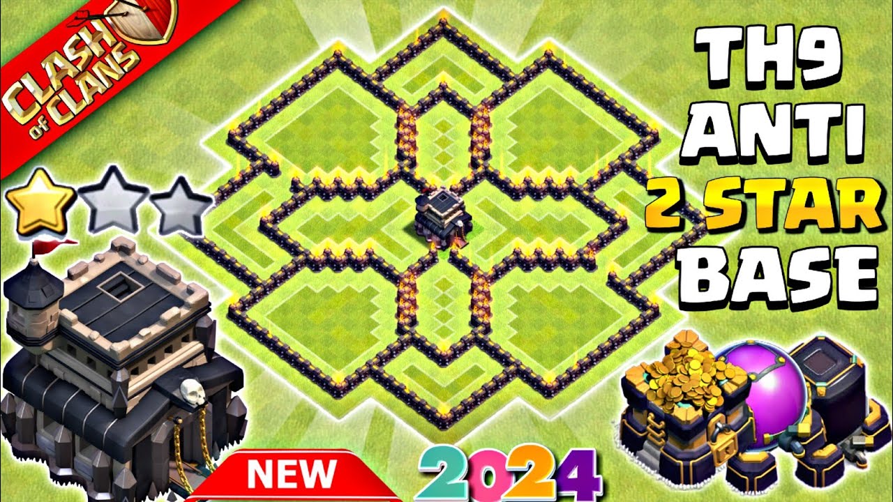 New Town hall 9(Th9) Base | Town hall 9(Th9) Farming/Trophy/Pushing | New Coc Th9 Base (Link) 2024
