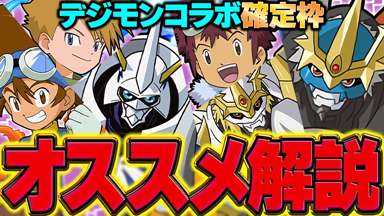 【最強】デジモンコラボ確定枠オススメ解説！必須キャラは○体だけ！絶対に逃すな！！【パズドラ】