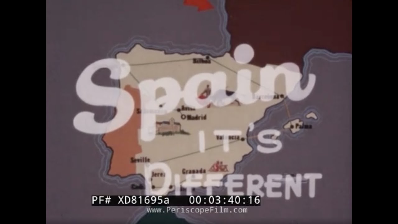“SPAIN, IT’S DIFFERENT PART 1” 1968 TRAVELOGUE MADRID, AVILA, SALAMANCA, SANTIAGO, BILBAO   XD81695a