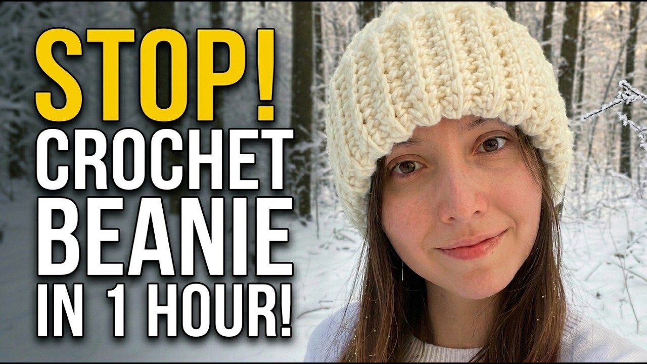 Any Size Crochet Hat Formula! 🧶 Reversible Sideways Beanie with Hidden Seam