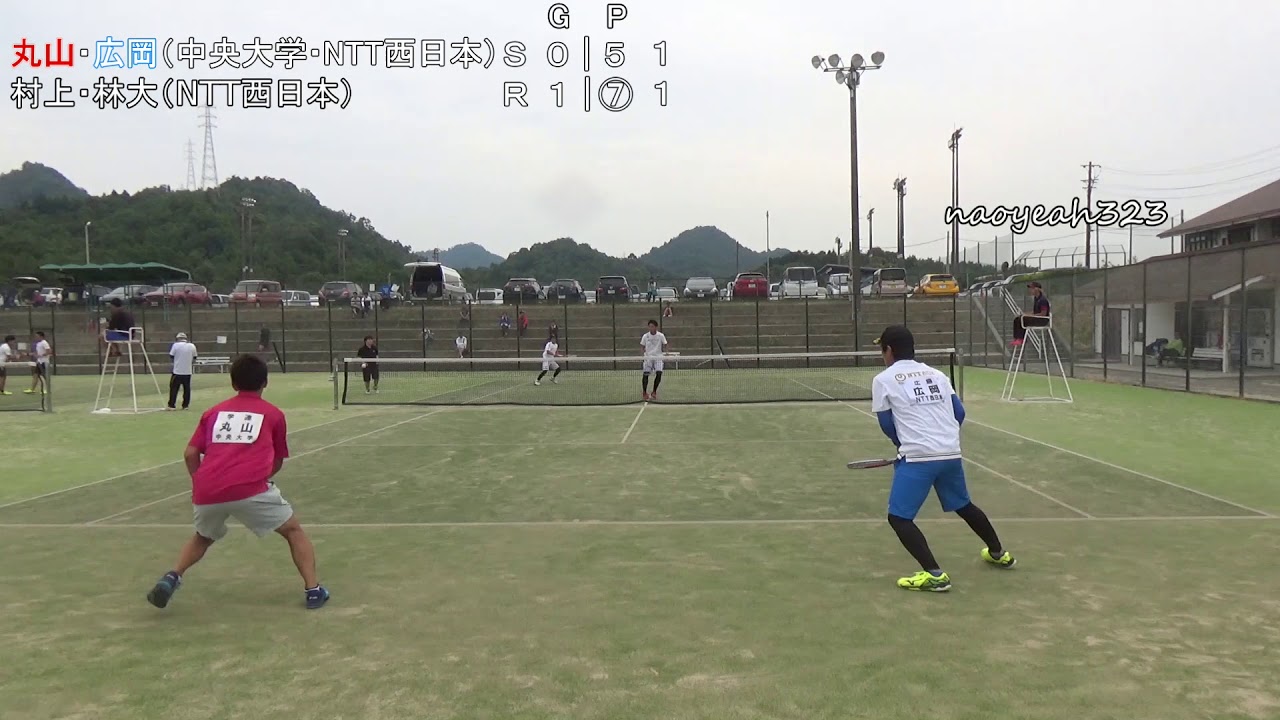 2019年 茨城国体 ソフトテニス 広島県代表候補選手選考会 男子 Aブロック 丸山・広岡（中央大学・NTT西日本） 対 村上・林（大）（NTT西日本）