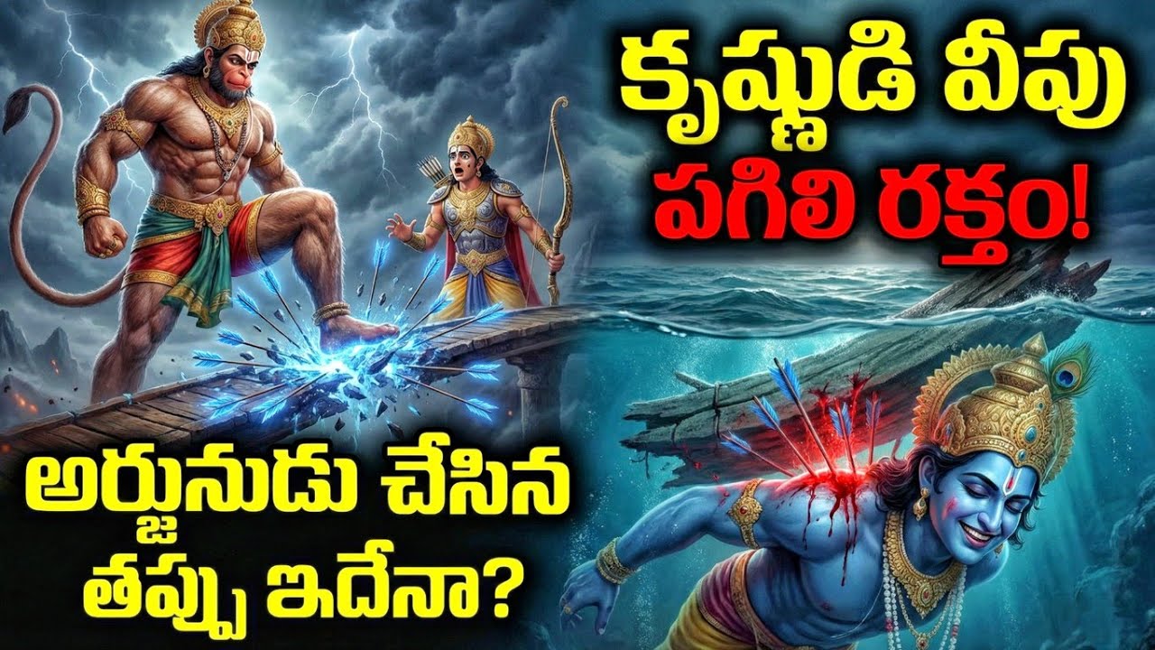 🏹✨కృష్ణుడి వీపు పగిలి రక్తం!అర్జునుడు చేసిన భయంకరమైన తప్పు 🏹 Hanuman vs Arjuna Story Telugu
