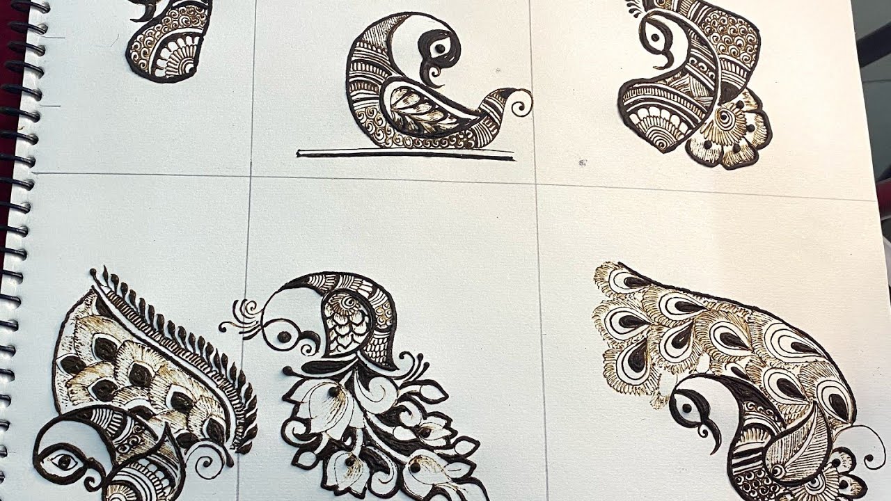 How to :- different types of peacock mehndi designs || beginners mehndi