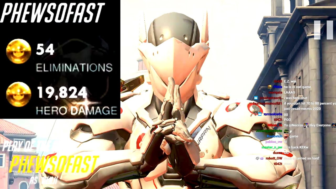 NECROS HACKING OR GOD? GENJI 53 ELIMS! [ OVERWATCH TOP 500 GAMEPLAY ]