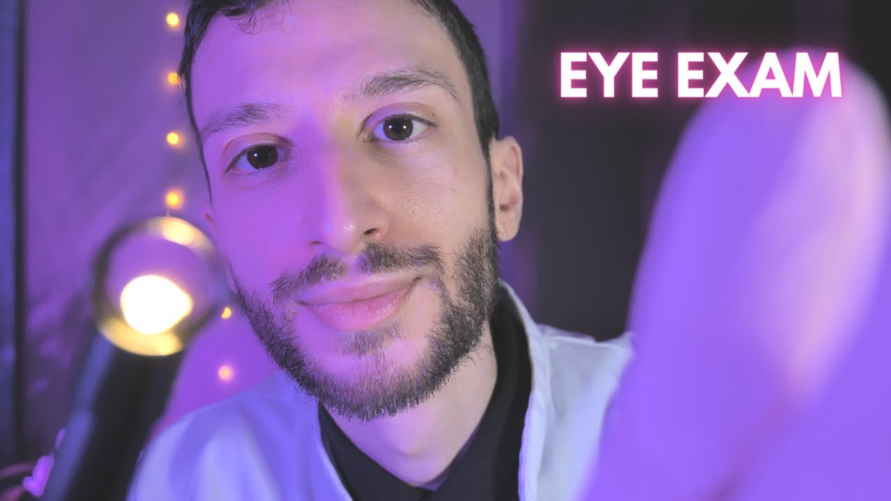 ASMR Eye Exam after Laser Surgery - Light, Snellen Chart, Color, Peripheral Vision Tests 4K 60fps